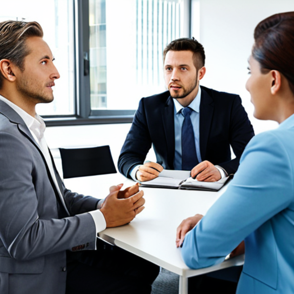 Active Listening in a Professional Setting**
"A business meeting in a bright, modern office. A diverse group of professionals are engaged in active listening, one woman is speaking, and others are making eye contact and nodding. The atmosphere is collaborative and respectful. Everyone is fully clothed in appropriate business attire, safe for work, perfect anatomy, natural proportions, professional photography, high quality, modest attire, appropriate content."
**