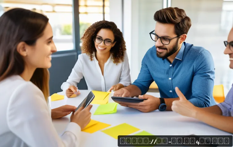 효과적인 팀 미팅을 위한 소통 전략 - A diverse professional team in a modern conference room, engaging in a lively brainstorming session ...